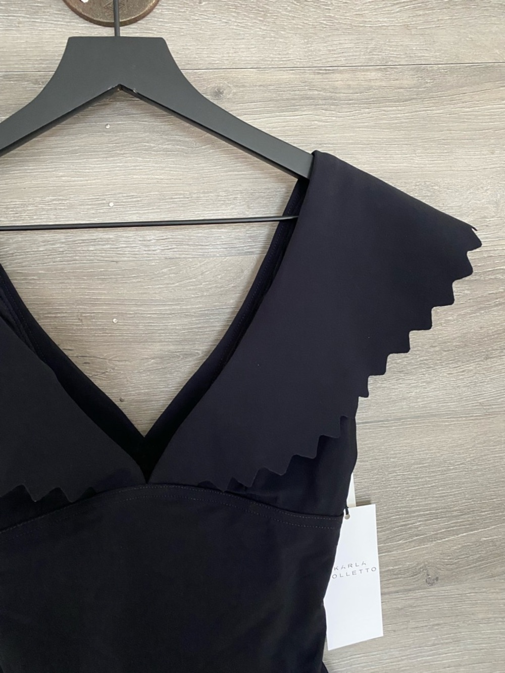 Karla Colletto V Neck Underwire Swimsuit One Piece NWT Black 8 - Picture 3 of 8